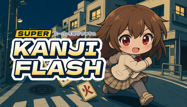 Ilustrasi Super Kanji Flash — Hikari berlari dan merebut Kanji Card